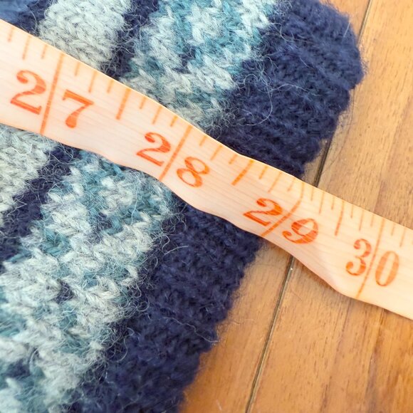 Women BP Nordstrom Shetland Wool Striped Button Up Cardigan Sweater Blue Medium - Picture 5 of 6